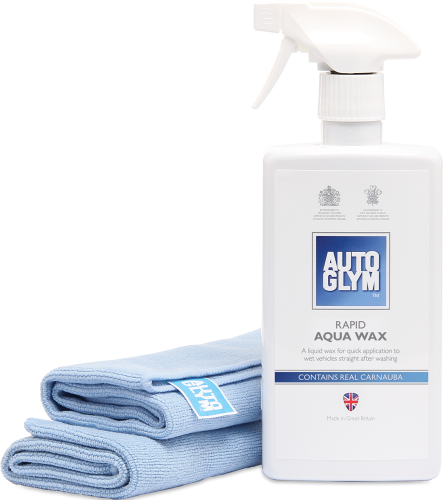 Autoglym 500ml Rapid Aqua Wax Complete Kit (2 Microfibre Cloths) AUTOGLY AWKIT - Rapid Aqua Wax Kit Contents PNG.png